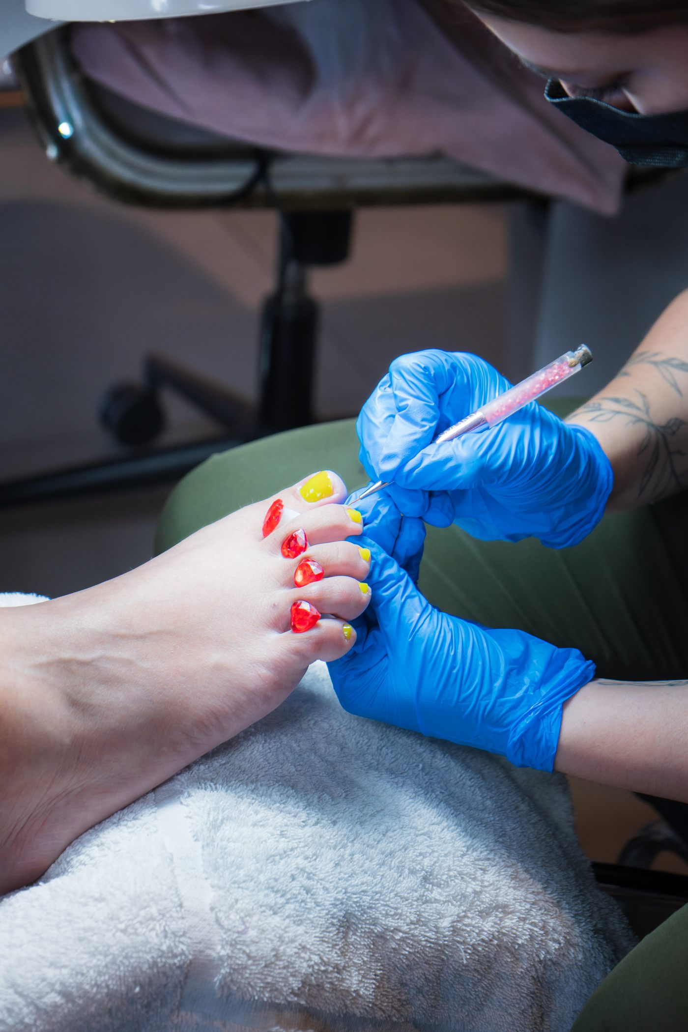 Pedicure en proceso